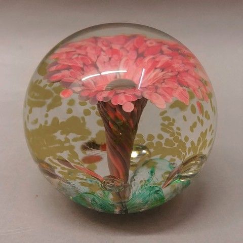 Click to view detail for DB-287 - Paperweight - Pink Spring Flower