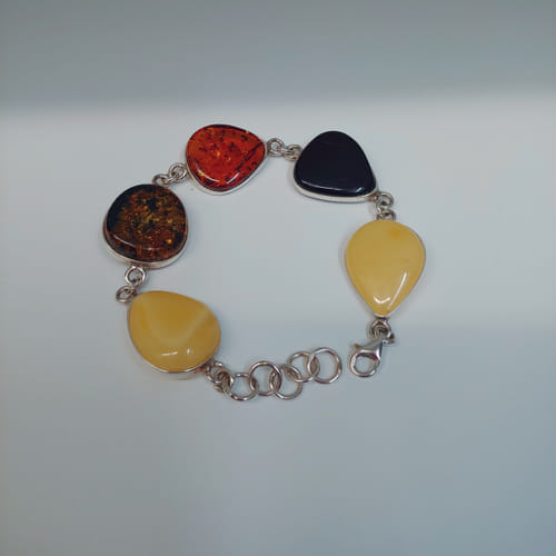 Click to view detail for HWG-034 Bracelet, 5 Rounded Teardrops, Multi-Color $191