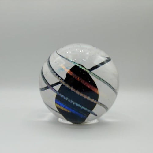 Click to view detail for DB-381 Paperweight - Dichroic Cane Swirl $95