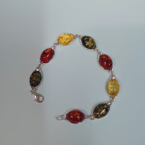 Click to view detail for HWG-038 Bracelet, 8 Oval Multi-Colors $122