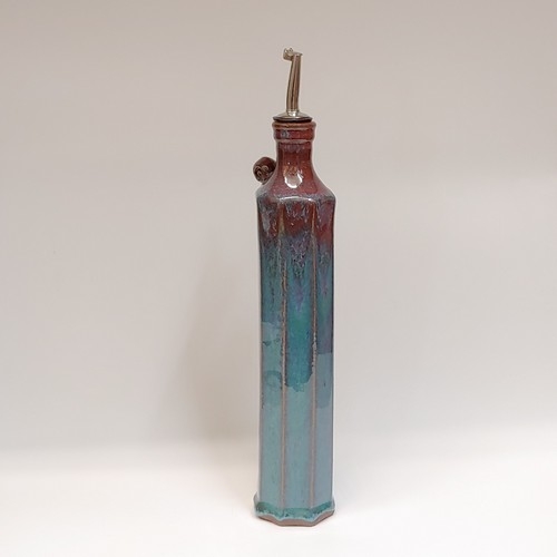 #220423 Oil/Vinegar Cruet Blue/Rose $24.50 at Hunter Wolff Gallery