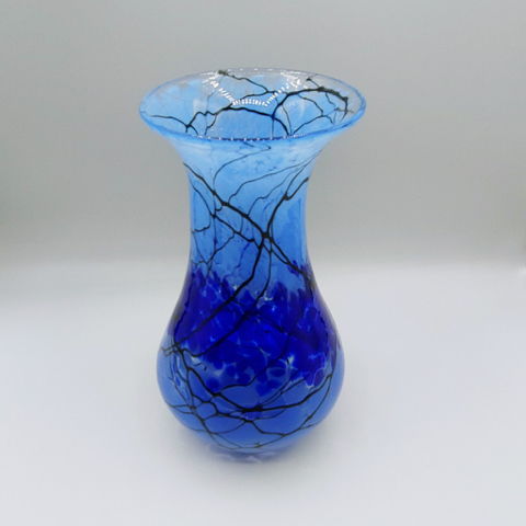 DB-450 Vase Small Blue Lightning Jeannie Bottle $82 at Hunter Wolff Gallery