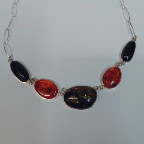 HWG-045 Necklace, 5 Ovals $224 at Hunter Wolff Gallery