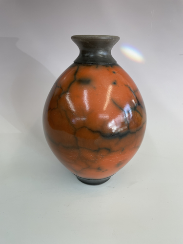 Click to view detail for BS-046 Vessel Apache Naked Raku  $195