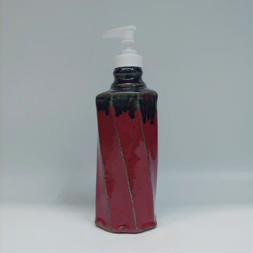 #220147 Soap Dispenser Red/Black $16 at Hunter Wolff Gallery