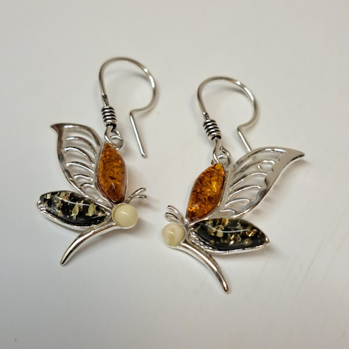 Click to view detail for HW-504 Earrings, Butterflies, Multi-Color $51
