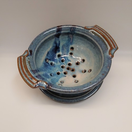 #220509 Berry Bowl & Plate Blue $29.50 at Hunter Wolff Gallery