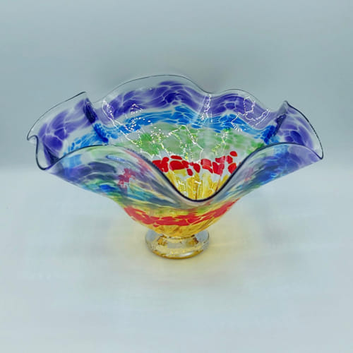 Click to view detail for DB-518 Bowl - Rainbow Fluted Optic 5x11x5 $225