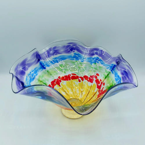 DB-518 Bowl - Rainbow Fluted Optic 5x11x5 $225 at Hunter Wolff Gallery