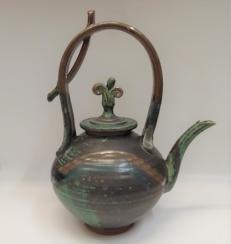#220522 Tea Pot Green $65 at Hunter Wolff Gallery