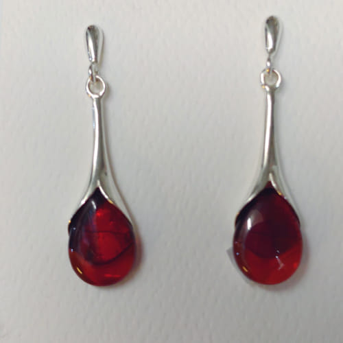 Click to view detail for HWG-052 Earrings, Drop, Amber $41