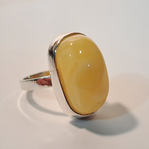 HW-528 Ring, Oval Lemon Amber Contemporary $94 at Hunter Wolff Gallery