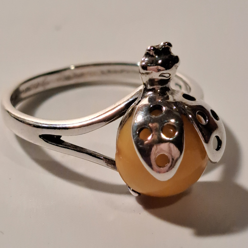 HW-536 Ring, Lady Bug, Yellow/Lemon $41 at Hunter Wolff Gallery