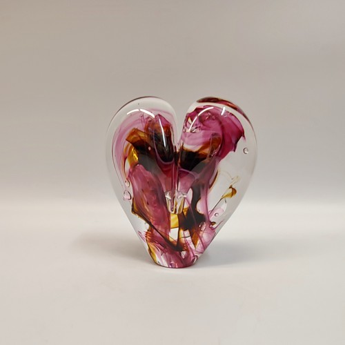 DG-057 Heart Raspberry and Brown $108 at Hunter Wolff Gallery