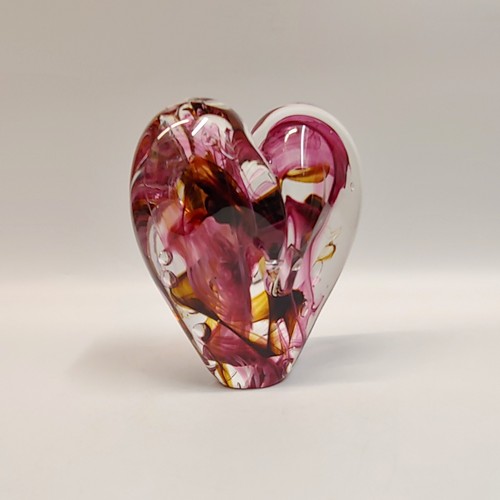 DG-057 Heart Raspberry and Brown $108 at Hunter Wolff Gallery