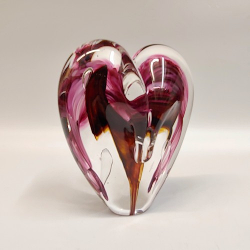 DG-058 Heart Raspberry & Brown $108 at Hunter Wolff Gallery