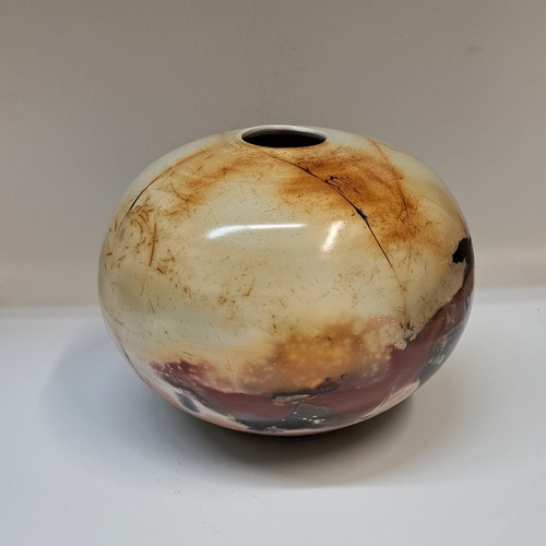 BS-060  Vessel, Saggar Fired 7.5x9.5 $275 at Hunter Wolff Gallery