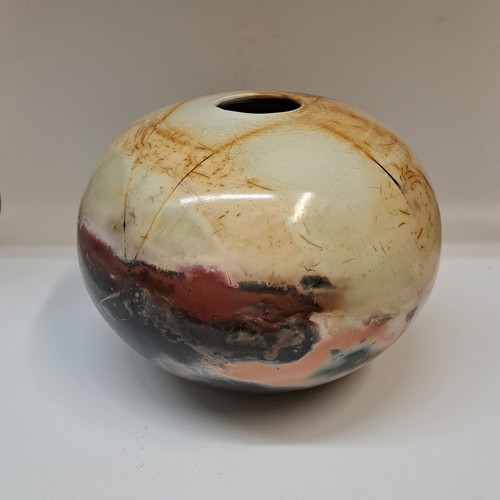 BS-060  Vessel, Saggar Fired 7.5x9.5 $275 at Hunter Wolff Gallery