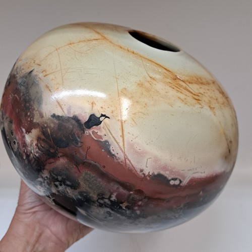 BS-060  Vessel, Saggar Fired 7.5x9.5 $275 at Hunter Wolff Gallery
