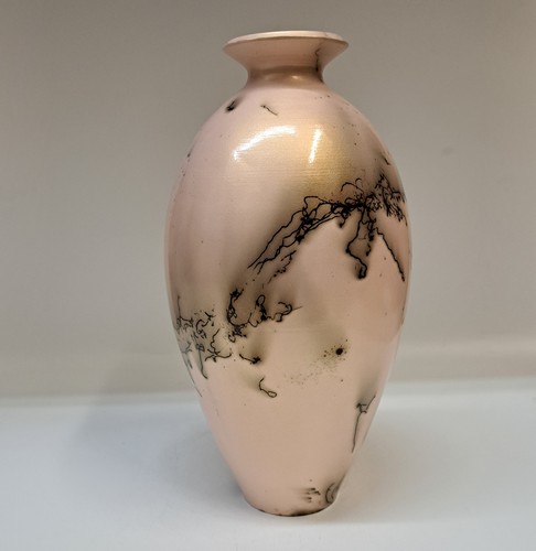 BS-061 Vessel/Vase Cream - Horsehair 10.5x5 $225 at Hunter Wolff Gallery