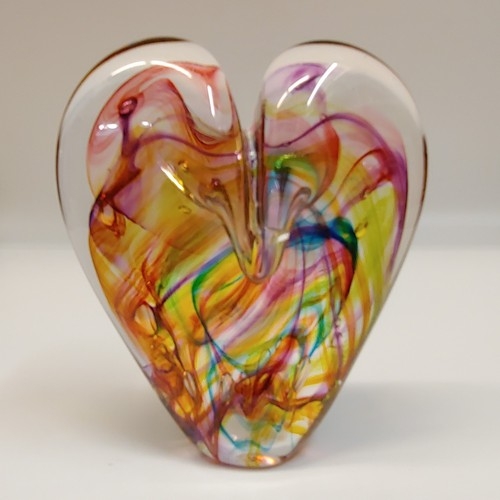 Click to view detail for DG-063 Heart Multi-Color Pastels 5.5x4.5 $145