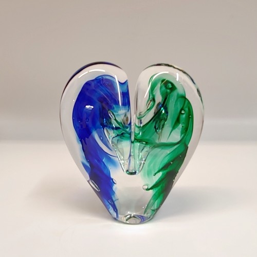 DG-065 Heart Green & Cobalt 5x4 $110 at Hunter Wolff Gallery