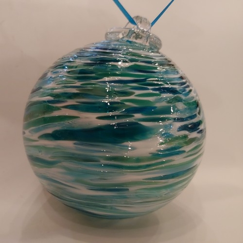Click to view detail for DB-691 Ornament Opaque Teal Twist  $35