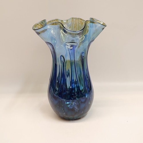 DB-701 Vase Light Blue Fluted Lily Pad 8x3.5 $89 at Hunter Wolff Gallery
