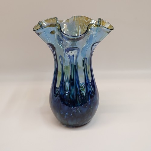 DB-701 Vase Light Blue Fluted Lily Pad 8x3.5 $89 at Hunter Wolff Gallery