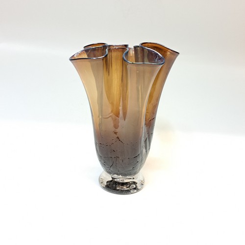 Click to view detail for DB-749 Vase handkerchief gold brown 4x3x3 $42