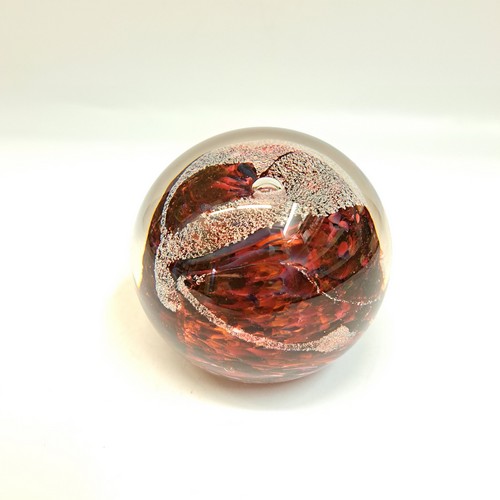 DB-754 Paperweight red dichroic 3x3 $48 at Hunter Wolff Gallery