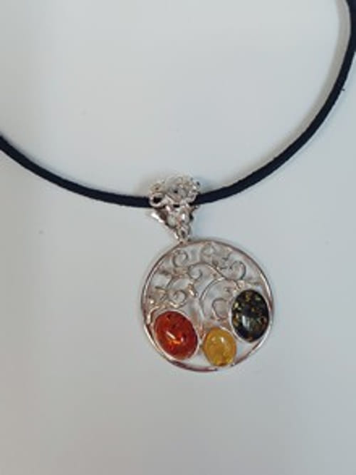 HWG-081 Pendant, Round 3 Ovals $42 at Hunter Wolff Gallery