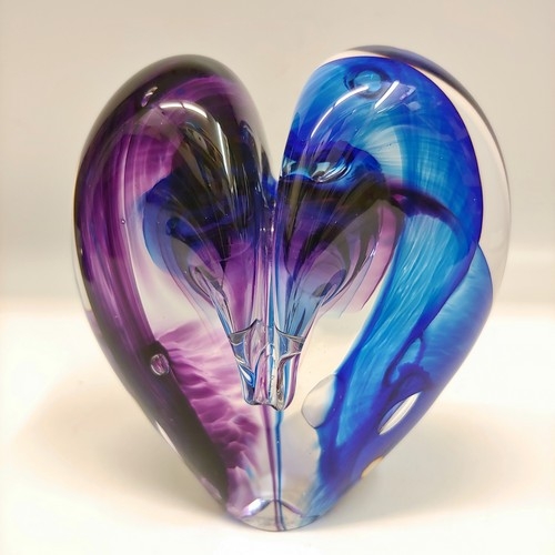 Click to view detail for DG-089 Heart Cobalt & Purple 5x5 $110