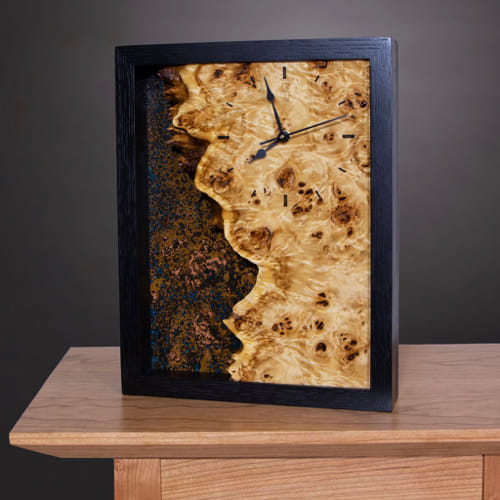 Click to view detail for BEN-9062 Clock, Blue Currents 9 3/4 x 12 1/2 x 2 1/8 $450