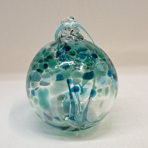 DB-994 Ornament Witch's Ball Teal $37 at Hunter Wolff Gallery