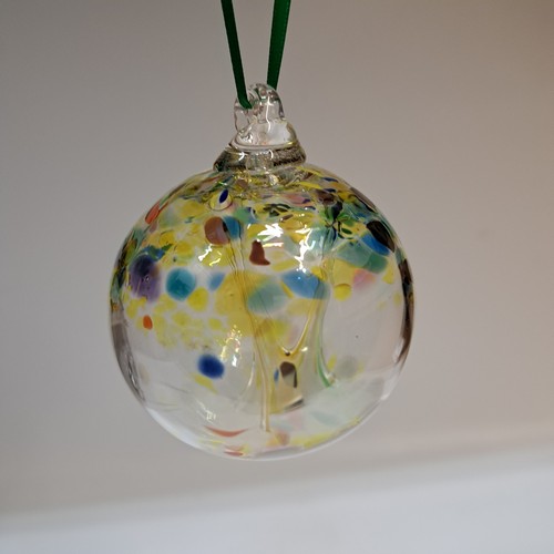 Click to view detail for DB-995 Ornament Witch's Ball Autumn Yellow $37