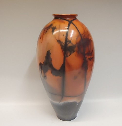 BS-009 Vase, Saggar Fired 13x6 $350 at Hunter Wolff Gallery