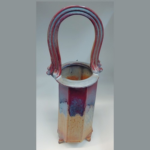 #211048 Basket Tan/Red/Blue  20.5x7.75x6  $125 at Hunter Wolff Gallery