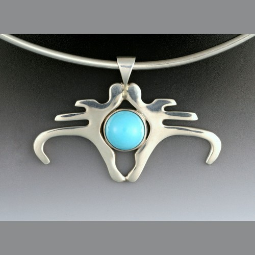 Click to view detail for MB-P2g Pendant White Buffalo Woman TQ $436