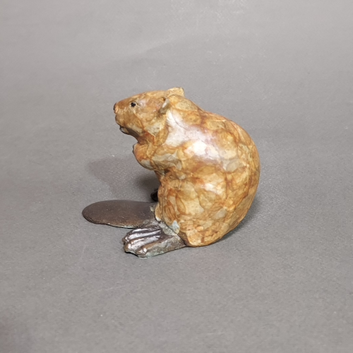 FL159 Happy Little Beaver Bronze Sculpture $500 at Hunter Wolff Gallery