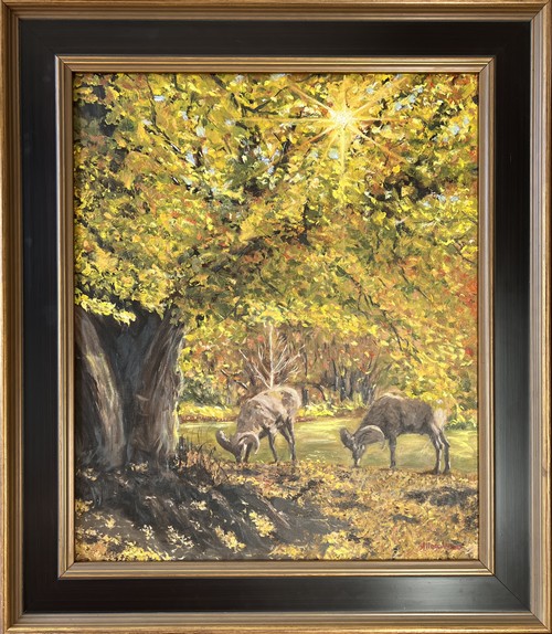 Click to view detail for Big Horn Sheep, Glen Eyrie Colorado Springs 24x20 $2000