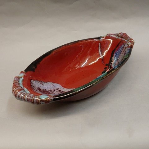 Biscuit Bowl 13x7x7.25 Red at Hunter Wolff Gallery