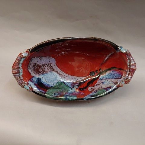 Click to view detail for Biscuit Bowl 13x7x7.25 Red