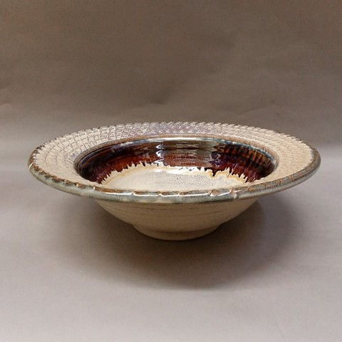 Click to view detail for Bowl with Textured Rim 12x4