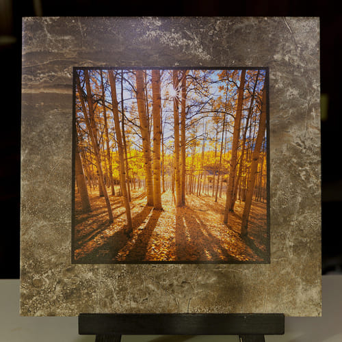 Click to view detail for Cimarron Range Grove Stone Plaque 12x12 $90