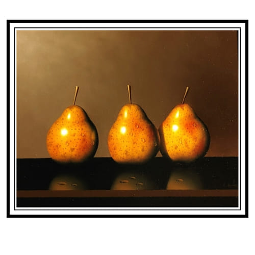 Click to view detail for Three Golden Pears 8x10 $985