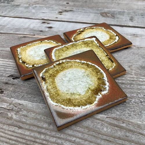 Click to view detail for KB-637 Coaster Set of 4 Cinnamon $45