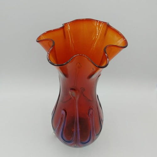 DB-045 Vase Red Fluted $68 at Hunter Wolff Gallery