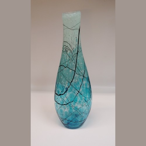 Click to view detail for DB-683 Vase - Aqua Lightning Tall Flat 16x5x5 $375