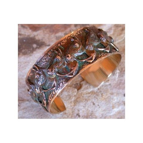 Click to view detail for EC-006 Cuff Bracelet Horse Heads Equestrian $105